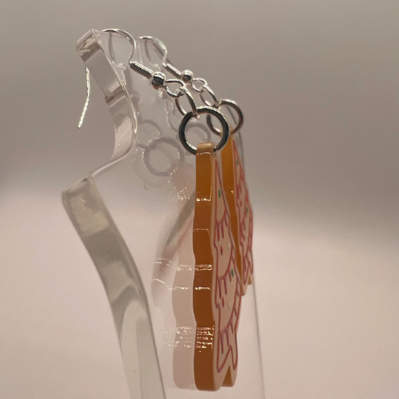 Christmas Tree Earrings - Gingerbread Earrings - Holiday Earrings - Xmas Earring - Picture 3 of 9